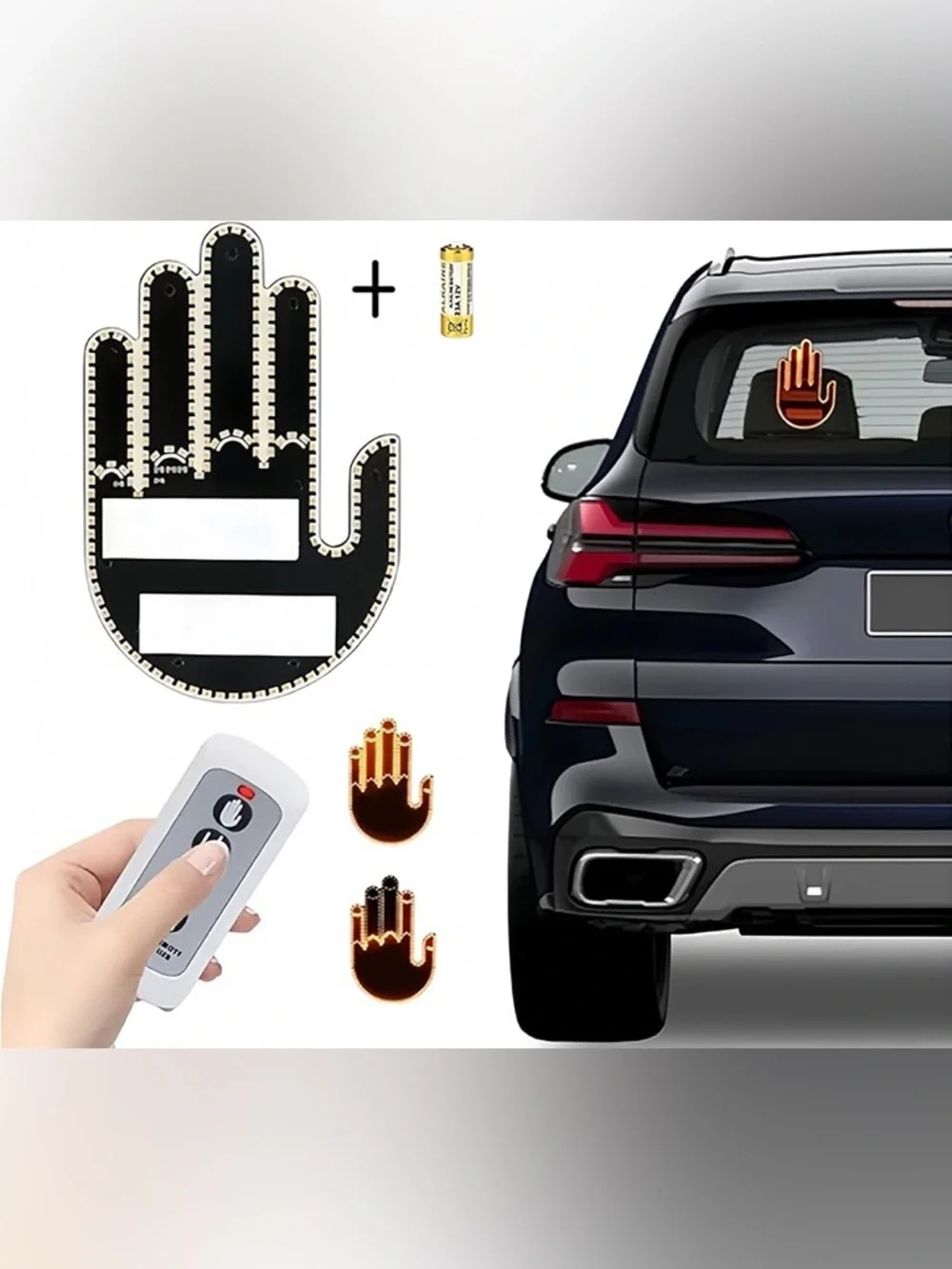 Fun Gesture LED Hand Light for Cars or Windows - Picture 4 of 7